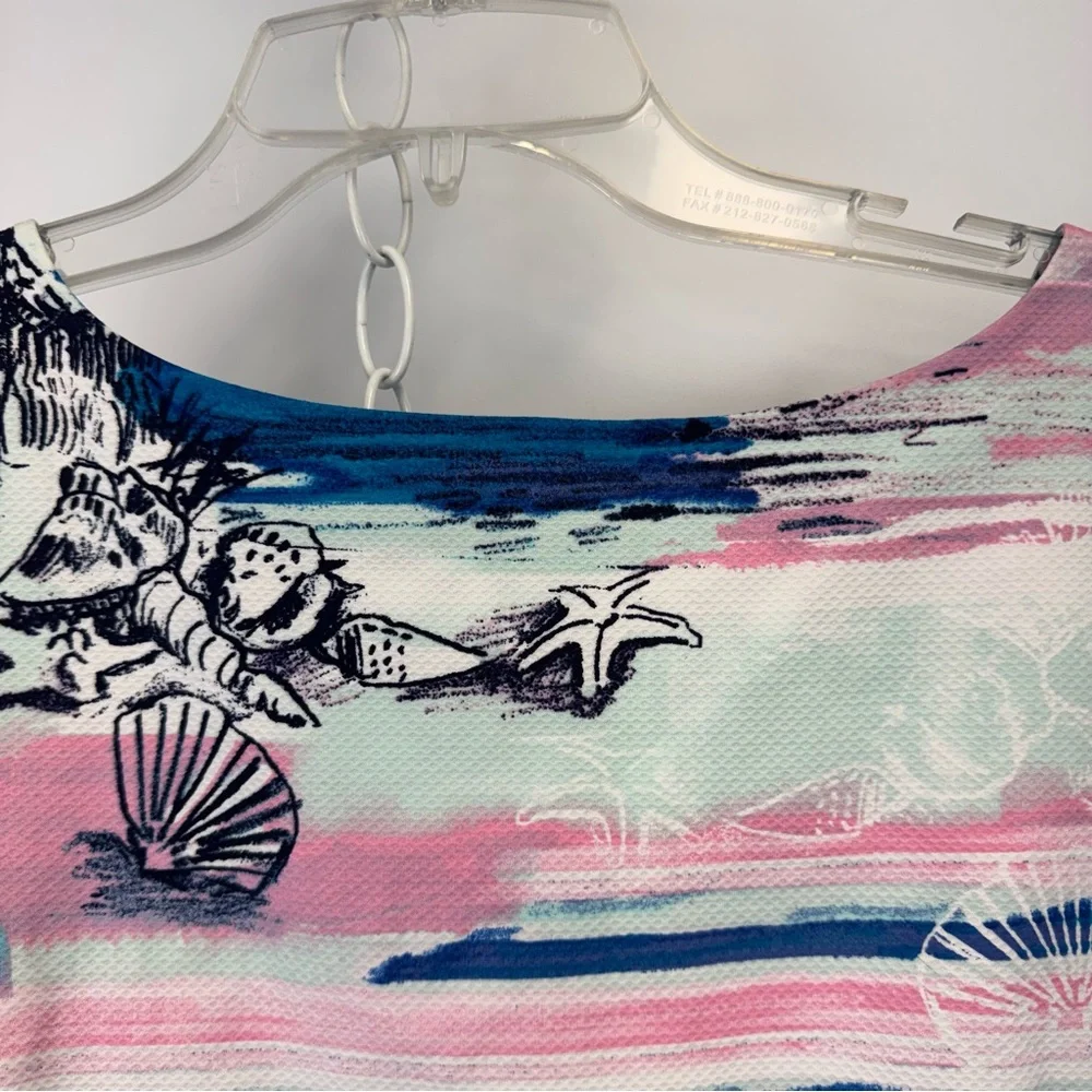 Talbots Seaside Harbor Sheath Dress Watercolor Print Women's‎ Size 14P